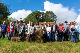 Heron House group with Hay Bales