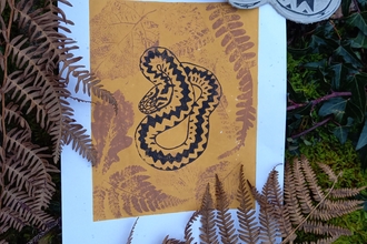 Adder lino print