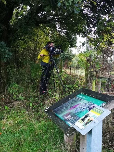 filming at Pentwyn Farm Nature Reserve