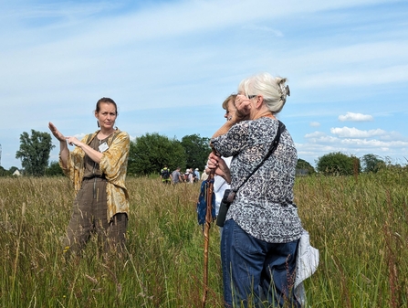 Gemma Bodé,  CEO and Head of Nature Recovery ells guests about Bridewell Common during the opening event