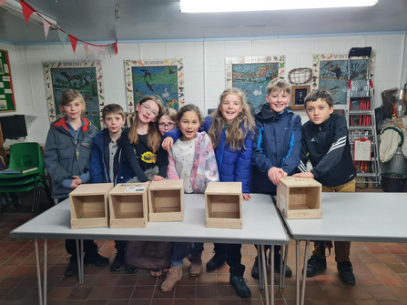 Wildlife Warriors with Dipper Boxes they made